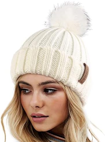 Knitted Winter Pom Beanie Hat 