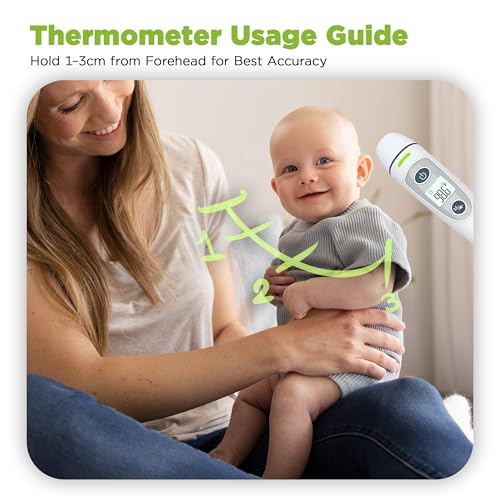 Image of Forehead and Ear Thermometer, No Touch Digital Infrared Thermometer for Baby, Adult and Whole Family| Multifunction Quick Accurate Reading, Fever Alarm, Record Memory, TGA ARTG No. 353751