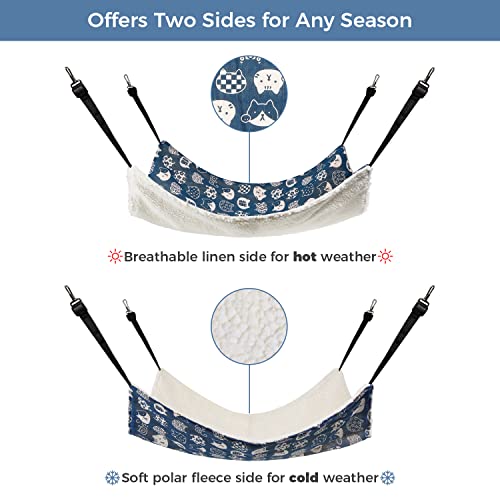 ComSaf Rede reversível para gatos, rede respirável para gaiola para animais de estimação com alças a