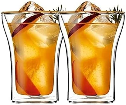 JSY ビアジョッキ 家庭用二層耐熱真空ビールカップコーヒーガラスファミリー朝食マグパーソナライズビールマグ毎日飲んでガラス ガラス