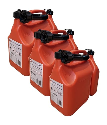kanister-vertrieb® SET-ANGEBOT: 3 Stück 2,5 + 6 L Kombi Kraftstoffkanister Dieselkanister Benzinkanister Farbe orange inkl. Ausgießer