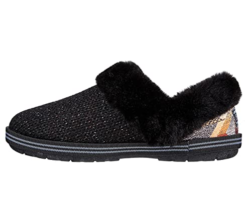 Skechers Skechers Women's Bobs Too Cozy - Mixed Discovery Slippers, Black/Multi, 7.5