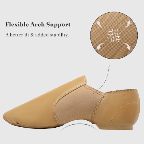 Image of Dynadans Women's Leather Upper Slip-on Jazz Shoe