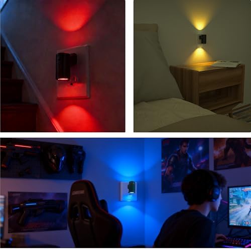 LED wall mounted night light, remote control and APP control, multiple light color options, suitable for corridor, bedroom, staircase, bathroom lighting and decorative atmosphere lighting, 2-piece set - 3