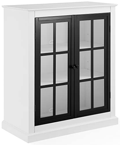 Crosley Furniture Cecily Stapelbare Aufbewahrungskammer, Holzwerkstoff Hartglas, Weiß Cover