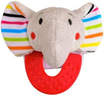 Wristy Buddy Elephant Teether for Babies, 0-2.5 yrs Baby Chew toys, Wrist Teethers for babies, Natural Organic Freezer Safe Teethers, Relief Sore Gums, Silicone BPA Free Baby Teething Toys