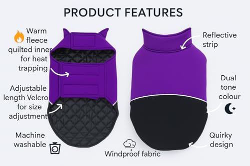 Image of The Pets Company Dog Winter Coat Jacket, Clothes, Windproof, Light Weight, Washable, Ultra Warm Thick Fleece Lined Dog Vest for Cold Weather Protection, (Reversible Blue, X-Large - 28 Inch)
