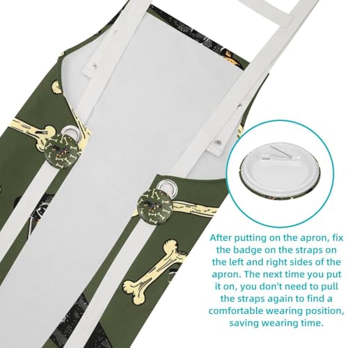 Tablier imperméable teckel réglable pour éviter les taches en cuisine