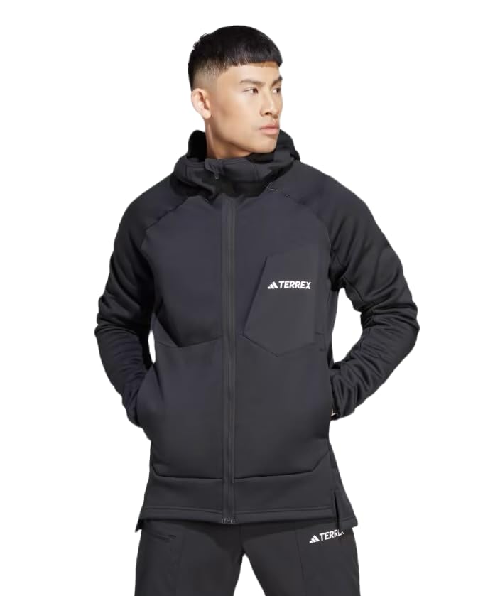 Adidas ウェア adidas MEN'S TERREX XPERIOR MEDIUM FLEECE HOODED JACKET, BLACK