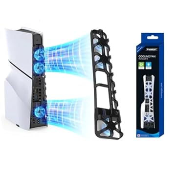 Dobe Cooler Externo Ventilador Fan USB Com LED Para PS5 SLIM Disco e Digital, 3 Ventiladores, Design Leve e Compacto (Preto)