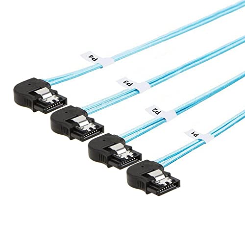Cable Mini SAS HD SFF-8644 a 4 SATA para Disco Duro de Servidor 1m Negro 3