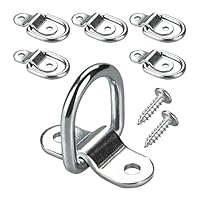VEHIRIE 6 Stück Verzinkter Stahl D-Ring Zurrösen – Rostfreier Verzinkter Stahl, 6mm Starker Ankerring & 3mm Verstärkte Basis für LKW, Anhänger, Boot, Camping