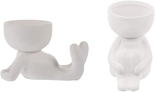 Hemoton Hoog kwaliteit Vaso de cerâmica criativo em forma humana, vaso de flores suculentas, decoração para casa
