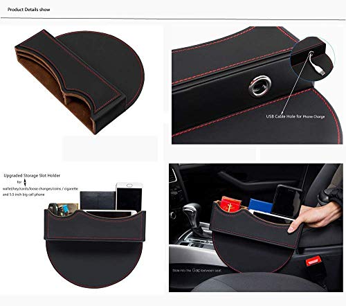 image for DEFTEN Car Seat Gap Filler Premium PU Full Leather Seat Console Organi
