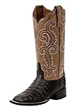 Lucchese Women's Handmade 1883 Annalyn Ultra Caiman Belly Boot Square Toe Cafe 8.5 M US
