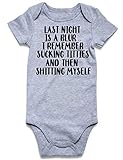 Lovefairy Newborn Baby Onesie Infant Baby Boys Girls Romper LAST NIGHT IS A BLUR I REMEMBER SUCKING...