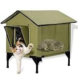 Remarque : bien que notre niche imperméable pour chat soit résistante aux intempéries, la pluie et la neige peuvent passer à travers la porte et rendre la maison humide, veuillez donc placer la maison dans un endroit abrité.