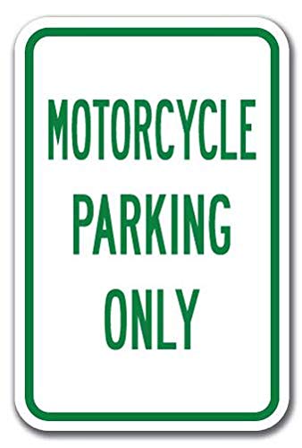Motorcycle Parking Only Sign 12' x 18' Heavy Gauge Aluminum Signs