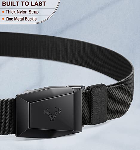 Bulliant Tactical Belt For Men, Military Hiking Rigger Nylon Web Work Belt 1.5" With Heavy Duty Quick Release Buckle #TOP2