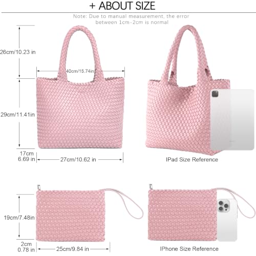 Image of JINMANXUE Fashion Woven Bag Shopper Bag Travel Handbags and Purses Women Tote Bag Large Capacity Shoulder Bags