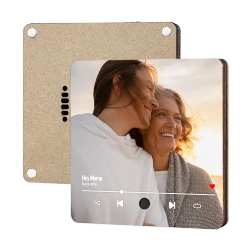Custom Music Fridge Magnet with Photo & Song | Personalized Wooden Plaque with Speaker | Rechargeable MP3 Player | Custom Voice Gift for Birthday (9)