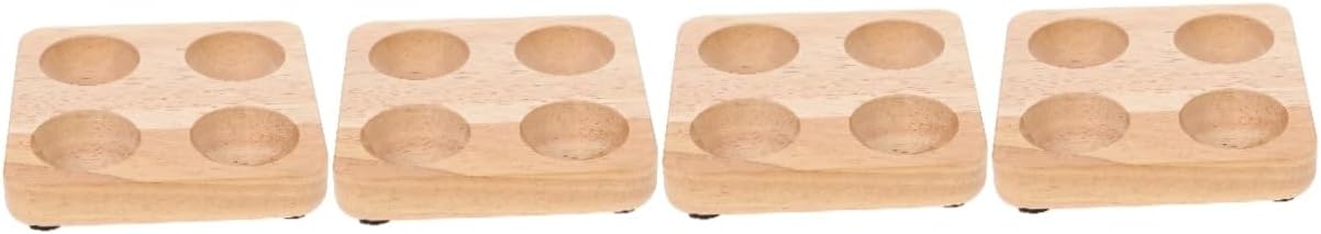 4pcs Egg Storage Box Egg Storage Holder Wooden Egg Tray Egg Holder for Fridge Wooden Tray Desk Tray Fridge Organization Wood Egg Holder Egg Fixing Holder Simple Container 8