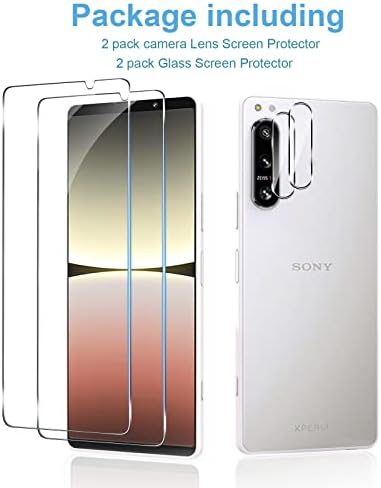 Anoowkoa [2+2 Pack Compatible with Sony Xperia 5 IV Screen Protectors and Camera Lens Protectors Guard Tempered Glass Film, Anti Fingerprints Protective Film