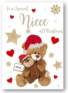 Second Ave Niece Bear Heart Christmas Xmas Holiday Festive Greetings Card