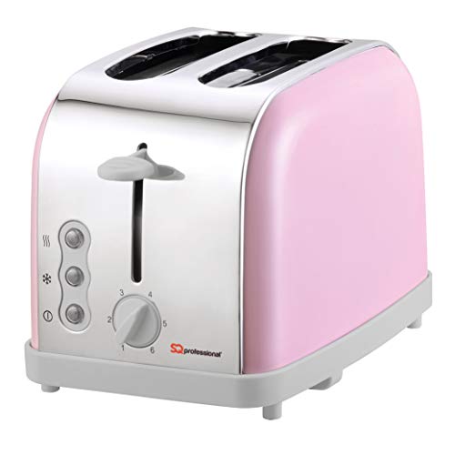 SQ Professional Frühstücksset 2-teilig Wasserkocher 2200 W & 2 Scheiben Toaster 900 W (zartes Appleblossom Pink) – Bild 3