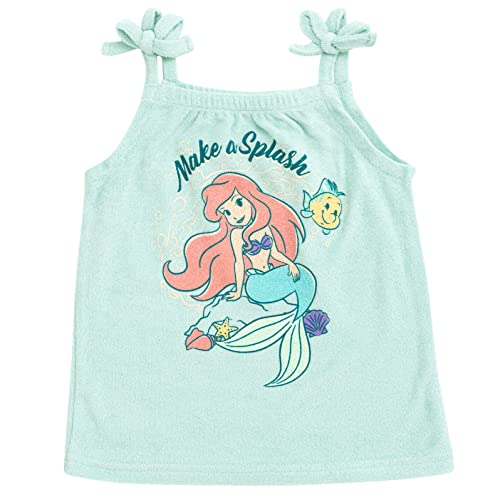 Disney Princess Ariel Infant Baby Girls Tank Top Dolphin Shorts And Hat 3 Piece Green 18 Months #TOP1