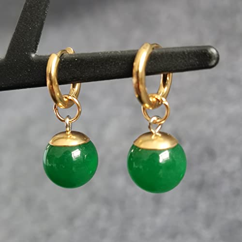 Anime Cartoon Resin Vegetto Potara Ball Black Son Goku Zamasu Cos Earrings Ear Clip Cuff For Man (Pair Green Pierced) #TOP2