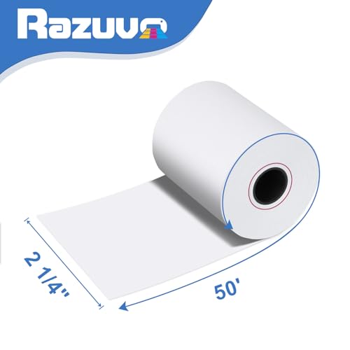 50 Rolls- 2 1/4 X 50 Thermal Receipt Paper Rolls- Fits All Pos Cash Registers, For Clover POS Cash Register Printers-Premium Quality German Paper