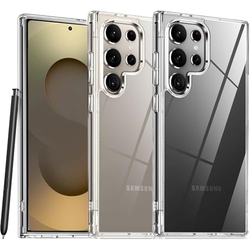 for Samsung Galaxy S25 Ultra Case,Clear Galaxy S 25 Ultra Phone Case,[No Yellowing] Shockproof Slim Silicone Cases TPU Bumper Hard PC Cover for Samsung S25 Ultra 5G 6.9',Transparent