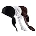 Produktbild MUZI 3 Stück seidige Durag-Kappe mit langem und breitem Schwanz, Headwrap Turban Spitze Stretch für Street Dance Radfahren Outdoor für Männer Frauen