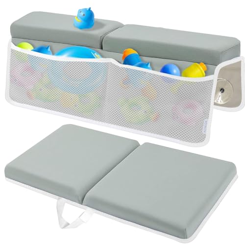 Image of KOMIDK Bath Kneeler and Elbow Rest pad Set for Baby and Toddler Bathing Baby Bath Kneeler and Elbow Rest pad Set Quick Drying, Foldable Non-Slip