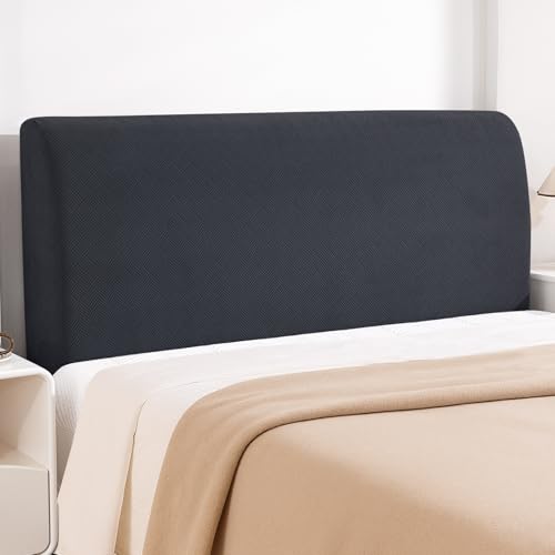 YSTELLAA Bett Kopfteil Bezug, 200CM, Weicher Stretch Bettkopfteil Bezug, Headboard Cover Staubdicht Kratzfester, Abnehmbarer Kopfteilbezug Bett Waschbar, Kopfteil Husse, Dunkelgrau