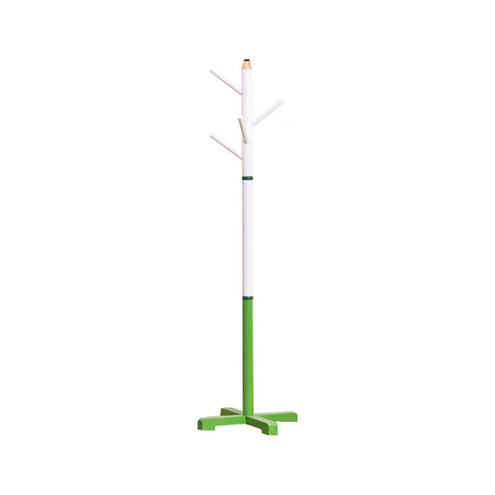 FCXWEVR Coat RackCreative Coat Rack, Solid Wood Floor Stand for Coat, Hat, Clothes, Scarves, Umbrella, Coat, Jackets, Hanger with 5 Hooks