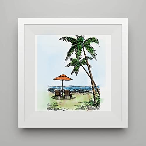 Coconut Tree Sea Umbrella Clear Stamps For Card Making And Photo Album Decorations Summer Holiday Beach Chair Trees Scenery Transparent Silicone Rubber Stamps For Card Making And Diy Scrapbooking #TOP3