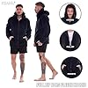 Keanu Mens Borg Hoodie - Supersoft Sherpa Hoodies - Full Zip Fluffy Fleece Jacket - Loungewear, Outerwear - S M L XL 2 XL (Black, Small) #2