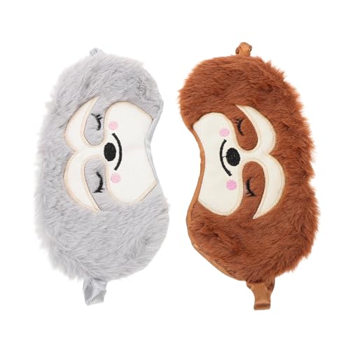 SHERCHPRY 2個 かわいい 漫画 動物 睡眠 アイ 遮光 ぬいぐるみ 目隠し