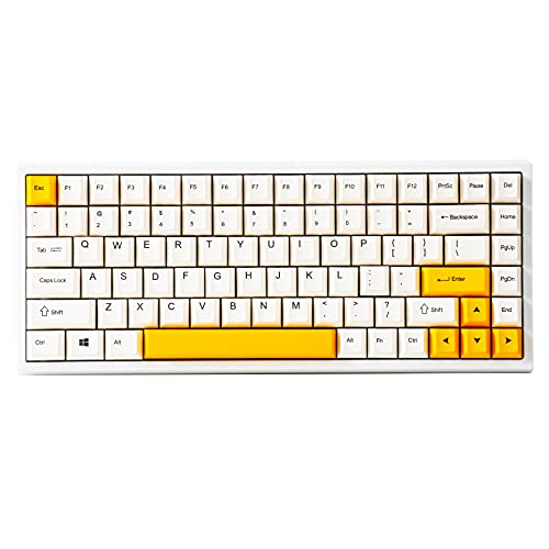 YUNZII KC84S Milk Honey 84-Key Hot Swappable Wireless Mechanical Keyboard with Bluetooth 5.0, RGB, PBT Dye-subbed Keycaps for Mac/Win/Gamers (Gateron Brown Switch, Milk Honey) YUNZII KC84S Milk Honey 84-Key Hot Swappable Wireless Mechanical Keyboard with Bluetooth 5.0, RGB, PBT Dye-subbed Keycaps for Mac/Win/Gamers (Gateron Brown Switch, Milk Honey)