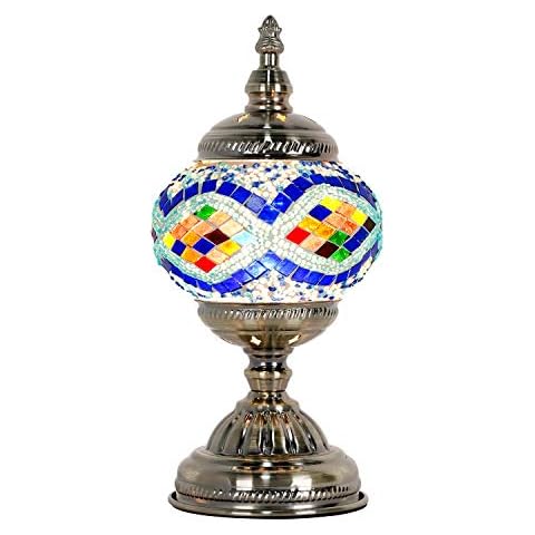 Marrakech Handmade Turkish Mosaic Glass Bedside Lamp Boho Mosaic Desk Table Lamps Lights for Bedroom,Living Room, Coffee Table Cover