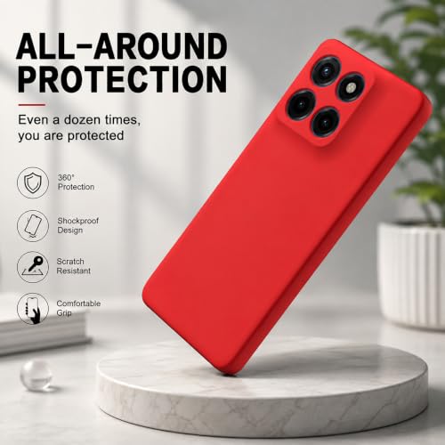Image of Back Cover for Motorola Edge 60 Stylus 5G | Full Camera Protection | Premium Liquid Silicon Case | Flexible Bumper Case for Motorola Edge 60 Stylus 5G (Red)
