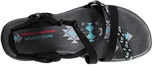 Skechers Skechers Women's Reggae Slim Vacay Sandal, Black/Aqua, 8 M US
