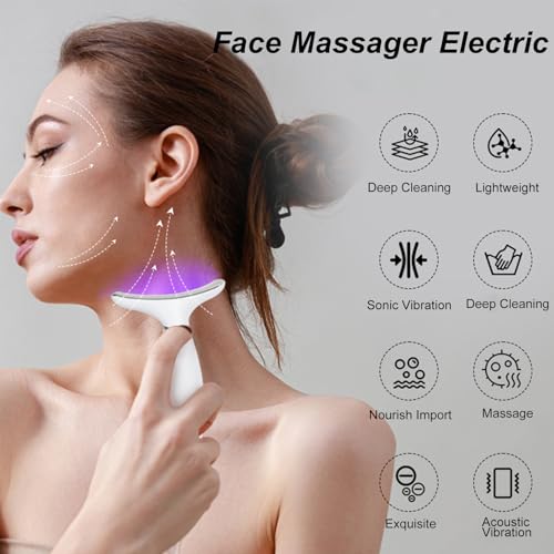2024-Style-Face-Massager-Electric-7-in-1-Multi-Function-Facial-Massager-and-455C-Heat-Electric-Neck-Face-Lifting-Massager-for-Skin-CareSmoothing-WrinklesFirming-Skin-and-Neck-Lifting-White