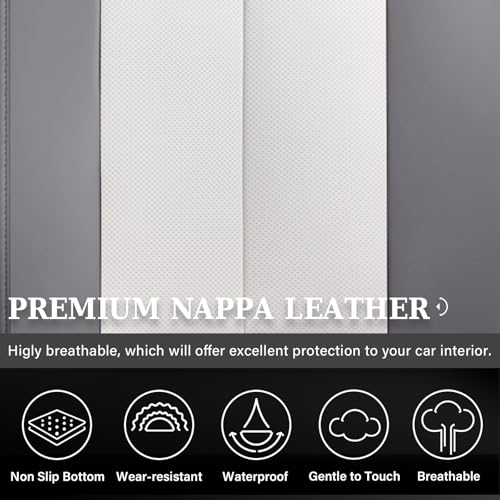 Image of Coverado Car Seat Covers, Back Seat Cover for Dogs, Faux Leather Car Seat Covers Backseat, Car Seat Cushion, 3-Pieces Waterproof Universal Seat Covers for Cars Fit for Most Sedans SUV, Gray&White