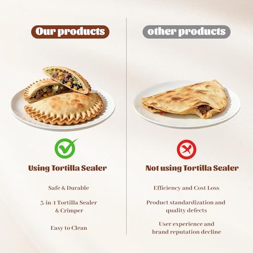 Miniatura 4 de Frostyflair 3-En-1 Prensa De Tortillas, Sellador De Tortillas Desmontable De 15,2 20,3 25,4cm, Quesadillera, Prensa Para Empanadas, Amarillo Negro