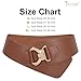 JASGOOD Women's Fashion Vintage Wide Elastic Stretch Waist Belt with Gold Interlock Buckle Halloween Belt (Brown,Suit Waist 36-42 Inch)