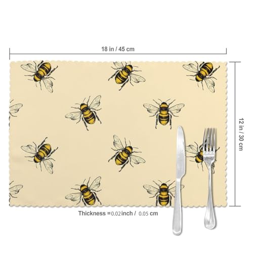 Sets de table en polyester lavables contre taches et chaleur x6 - 6