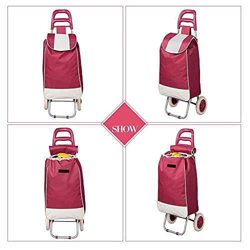 YYAI-HHJU Leichter Roll-Einkaufswagen, Große Roll-Einkaufstrolley-Tasche Mit 2 Rädern Und Reißverschlusstasche, Neuer… – Bild 3